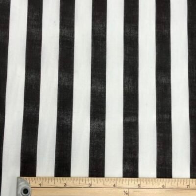 Black & white stripe poly cotton